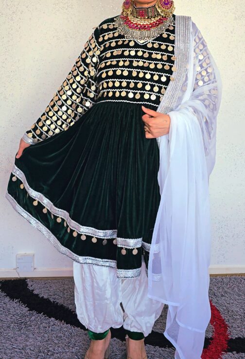 Dark velvet Ghand with coin embellishment