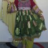 Festive green & red Ghand with detailing
