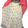 Ivory Floral Afghan Dress with Blush Sleeves