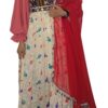 Ivory Floral Afghan Dress with Blush Sleeves