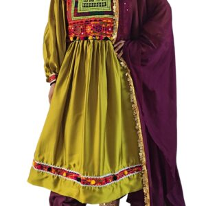 Olive green satin Ghand