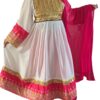 White and hot pink ghand SIZE MEDIUM