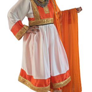 White and orange satin ghand