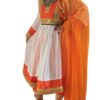 White and orange satin ghand