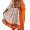 White and orange satin ghand