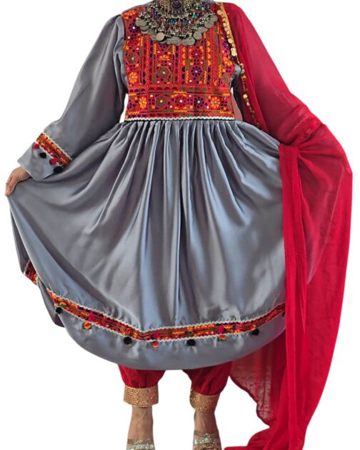 Silver Gray Satin Ghand