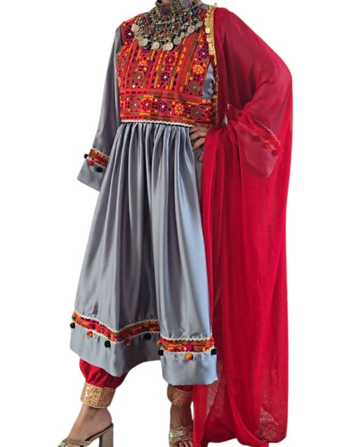 Silver Gray Satin Ghand
