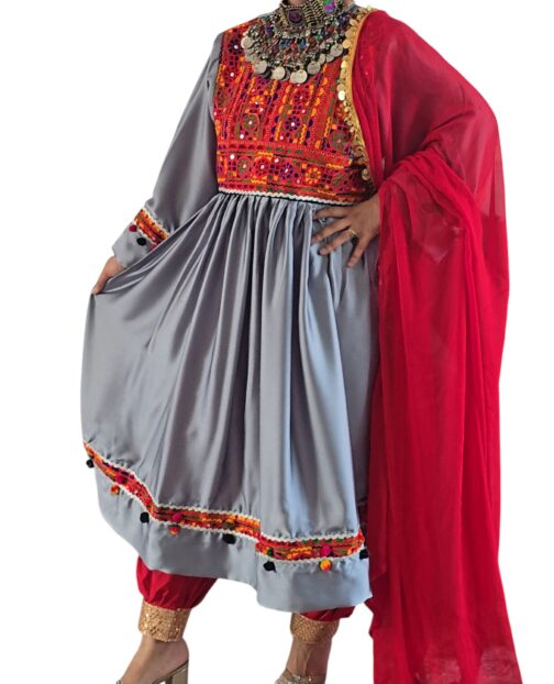 Silver Gray Satin Ghand