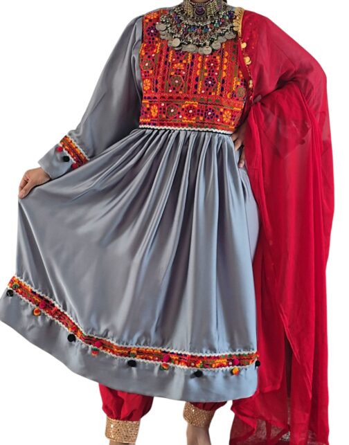 Silver Gray Satin Ghand