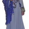 White Ghand with blue embroidery