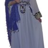White Ghand with blue embroidery