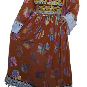 Rust orange Ghand, with multi colour design