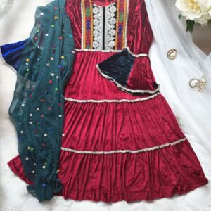 Dark red velvet Ghand